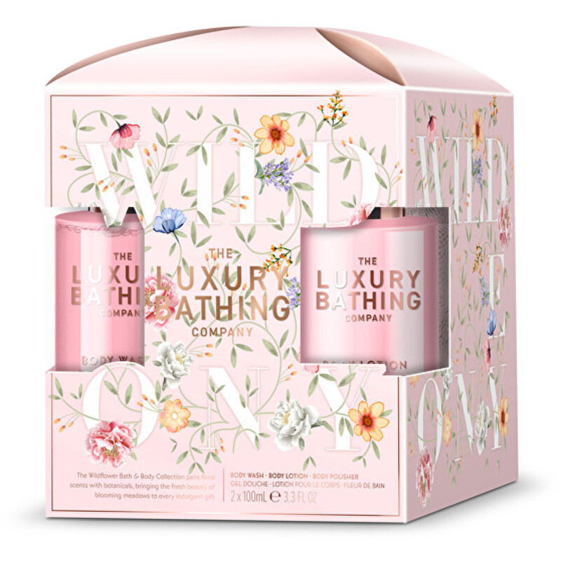 Luxury Bathing Body Care Set ( Pivoňka, Broskev & Malina ) - Dárková sada péče o tělo ( 3 ks )