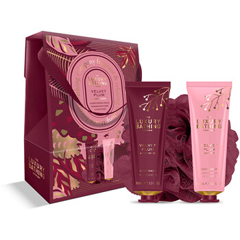 Velvet Plum & Soft Suede Body Care Box - Dárková sada v krabičce ( 3 ks )