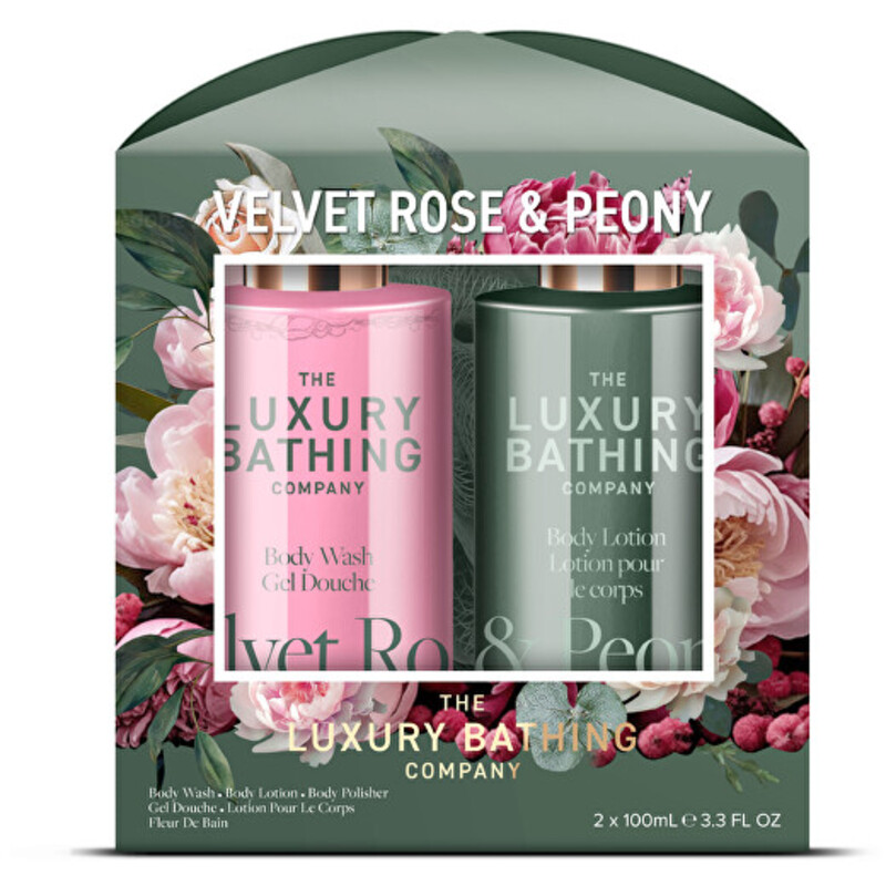 Rose & Peony Body Care Trio ( Růže & Pivoňka ) - Dárková sada péče o tělo ( 3 ks )