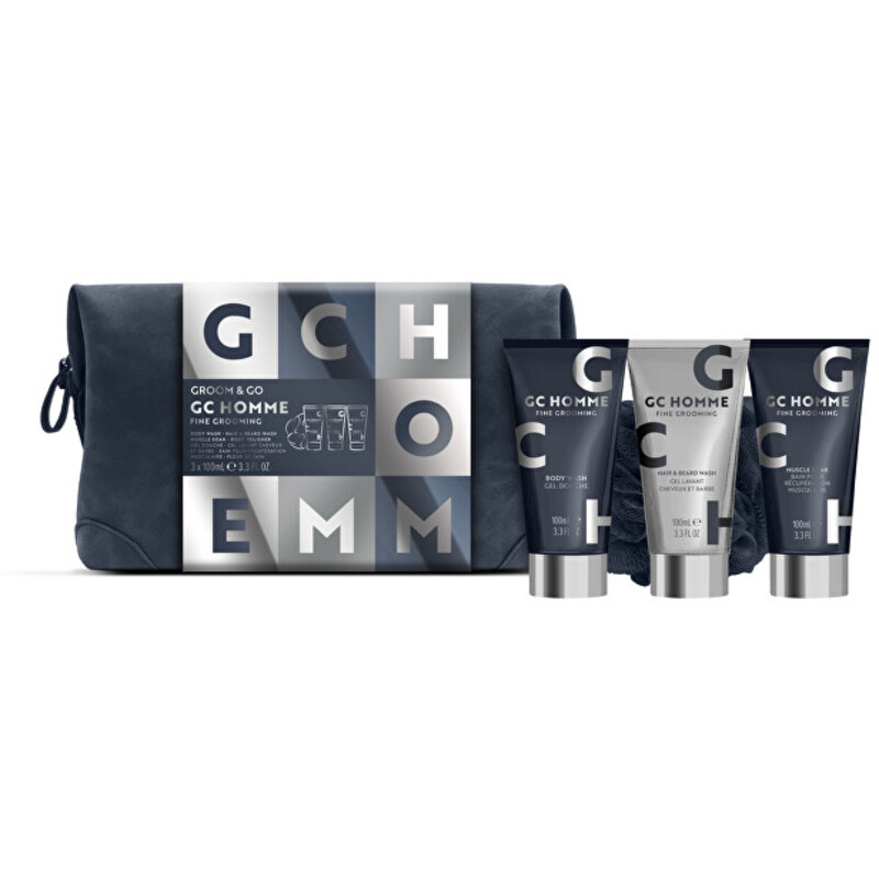 Homme Bathing Set ( Černý pepř & Mandarinka ) - Dárková sada v taštičce ( 4 ks )