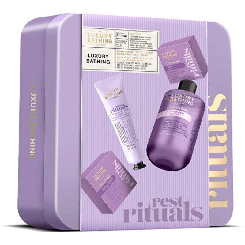 Lavender Body Care Box ( Levandule ) - Dárková sada péče o tělo v plechové dóze ( 4 ks )