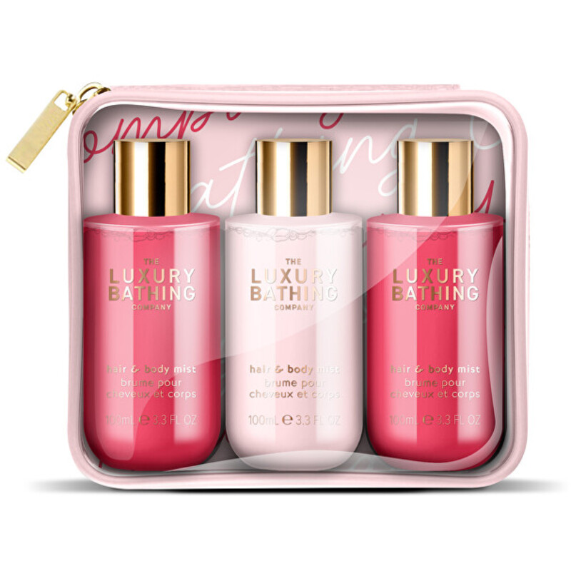 Toasted Marshmallow & Salted Caramel Hair Spray Trio - Dárková sada tělových mlh v taštičce ( 3 ks )