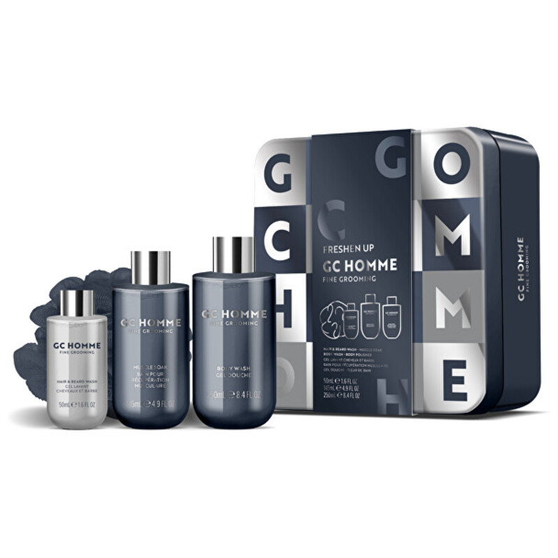Homme Shower Care Set ( Černý pepř & Mandarinka )- Dárková sada v plechové dóze ( 4 ks )