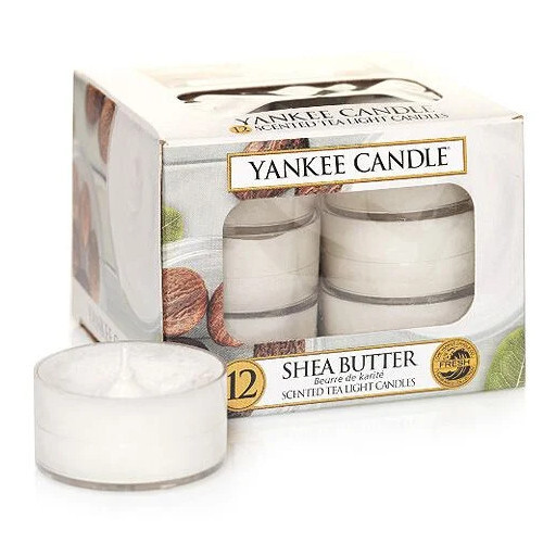 Yankee Candle Shea Butter ( bambucké máslo ) - Aromatické čajové svíčky ( 12 ks ) 9.8 g