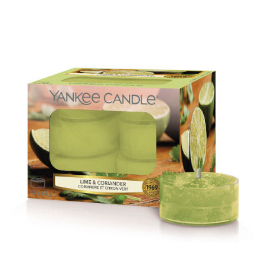 Yankee Candle Lime & Coriander Candle ( limetka a koriandr ) - Aromatické čajové svíčky ( 12 ks ) 9.8 g