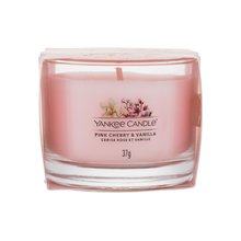 Pink Cherry & Vanilla ( růžové třešně a vanilka ) - Votivní svíčka ve skle