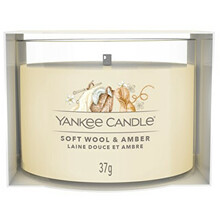 Soft Wool & Amber ( jemná vlna a ambra ) - Votivní svíčka ve skle