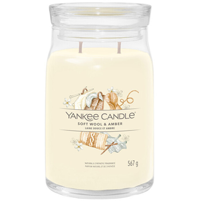 Soft Wool & Amber Signature Candle (jemná vlna a ambra) - Vonná sviečka
