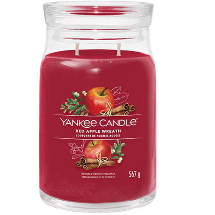 Yankee Candle Red Apple Wreath Signature Candle ( věnec z červených jablek ) - Vonná svíčka 567 g