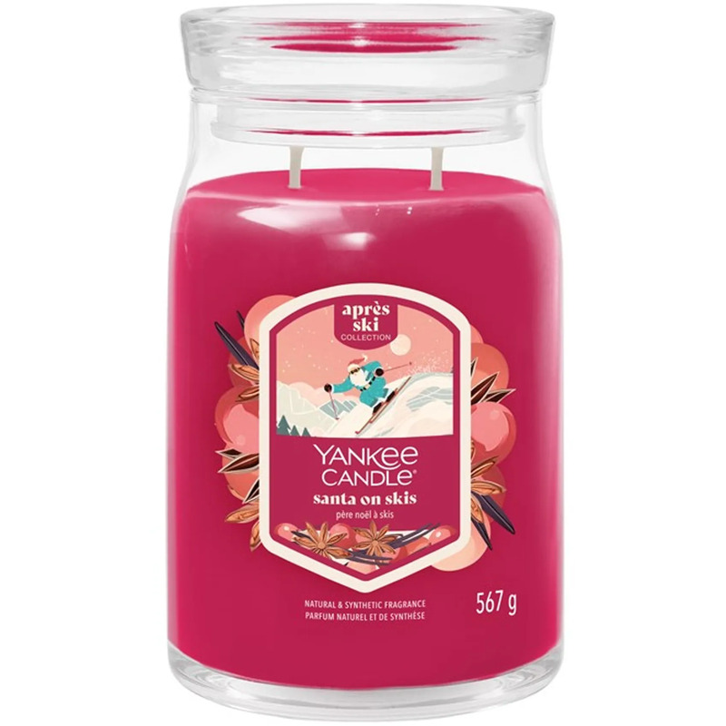 Santa On Skis Signature Candle ( Santa na lyžích ) - Vonná svíčka