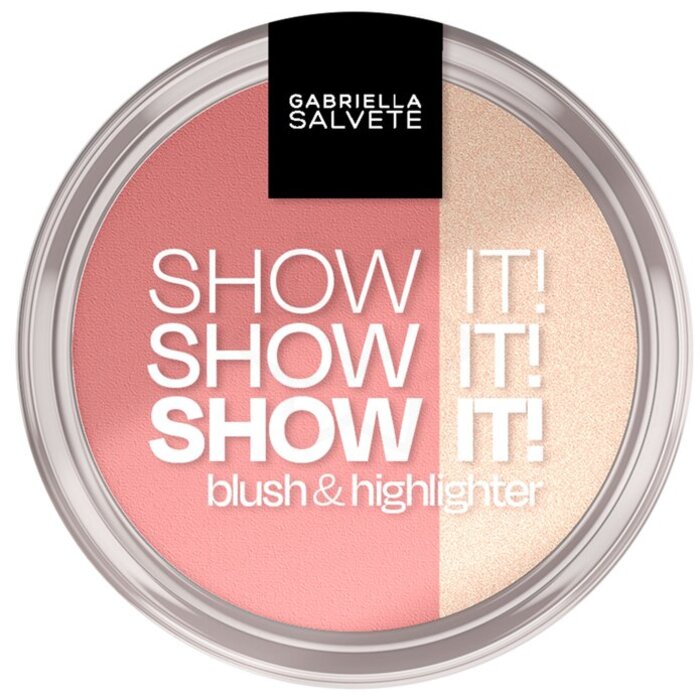 Gabriella Salvete Show It! Blush & Highlighter - Kompaktní tvářenka s rozjasňovačem 9 g - 01