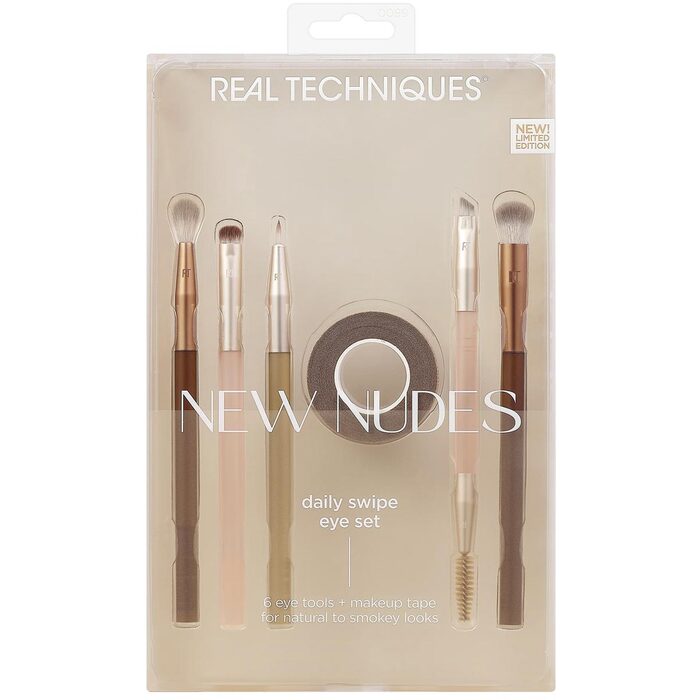 Real Techniques New Nudes Daily Swipe Eye Set - Sada štětců na líčení očí 0 ml