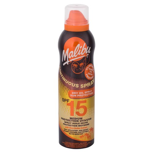 Malibu Continuous Spray Dry Oil SPF15 - Suchý olej ve spreji 175 ml