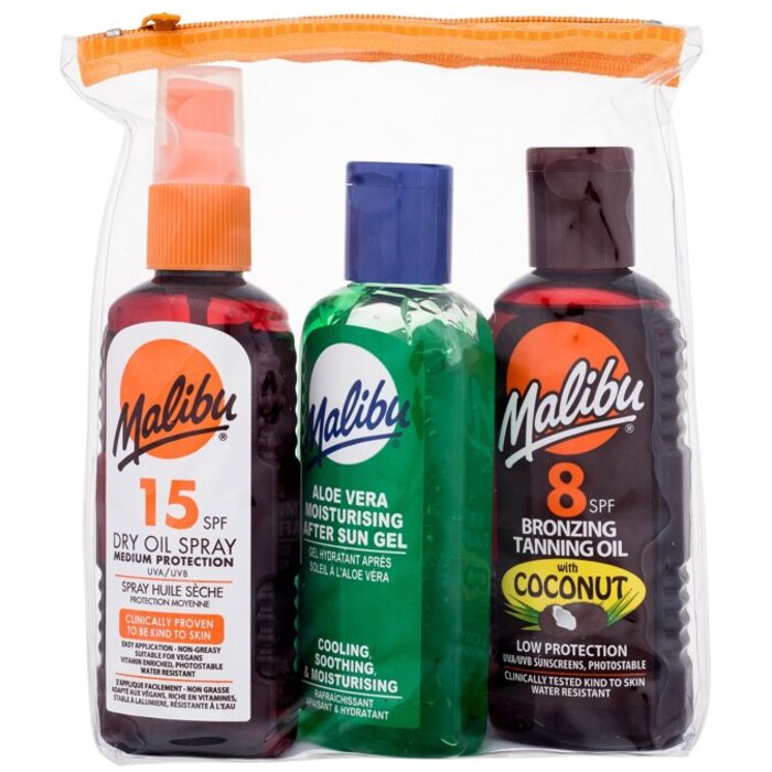 Malibu Dry Oil Spray SPF15 Set - Dárková sada 100 ml