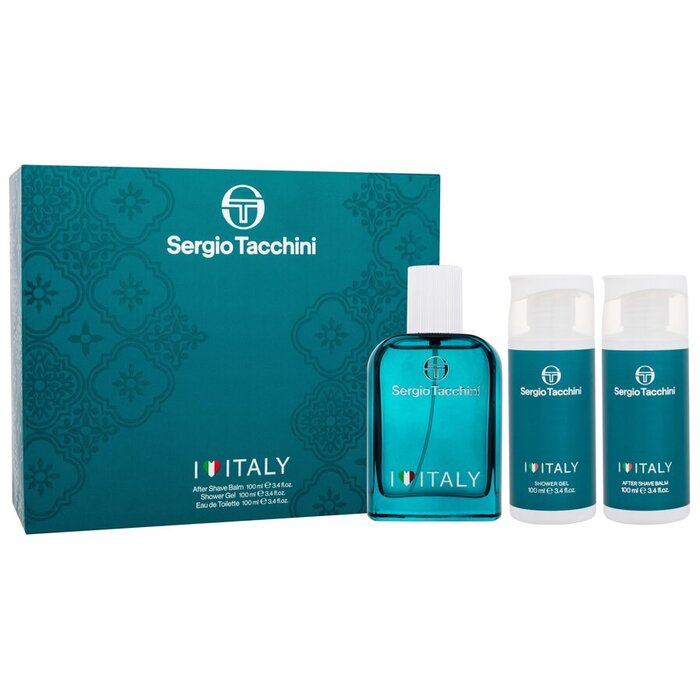 Sergio Tacchini I Love Italy Dárková sada pánská toaletní voda 100 ml, sprchový gel 100 ml a After Shave Balsam ( balzám po holení ) 100 ml