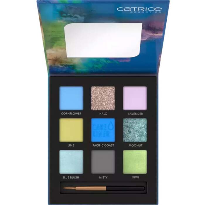 Catrice Colour Blast Eyeshadow Palette - Paletka očních stínů s vodou aktivovanou oční linkou 6,75 g - 020 Blue meets Lime