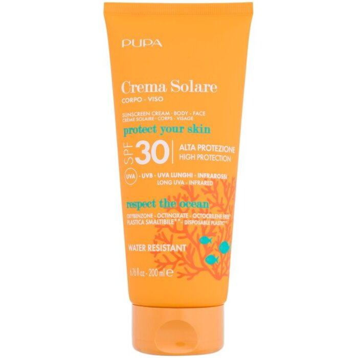 Pupa Sunscreen Cream SPF30 - Voděodolný opalovací krém na tělo i obličej 200 ml