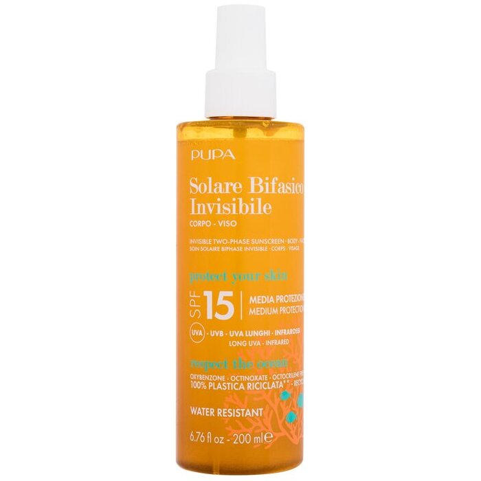 Invisible Sunscreen Two-Phase Spray SPF15 - Voděodolný dvoufázový opalovací sprej na tělo i obličej