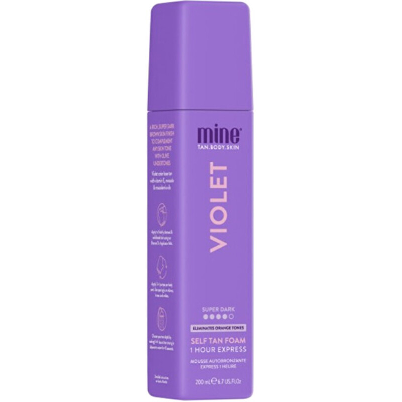 Violet Self Tan Foam - Samoopalovací pěna pro tmavě hnědé opálení s olivovým podtónem