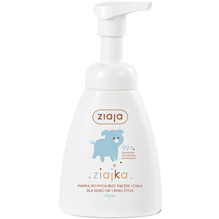 Ziaja Kids Ziajka Wash Foam - Mycí pěna na obličej, ruce a tělo 250 ml