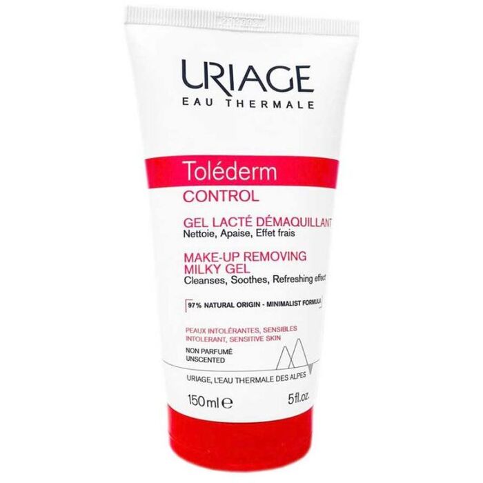 Uriage Toléderm Control Make-Up Removing Milky Gel - Odličovač make-upu pro citlivou a intolerantní pleť 150 ml