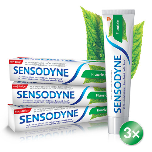 Sensodyne Fluoride Tripack Toothpaste ( citlivé zuby ) - Zubní pasta 75 ml