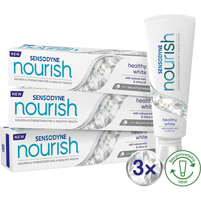 Sensodyne Nourish Healthy White Tripack Toothpaste - Zubní pasta s minerály 75 ml