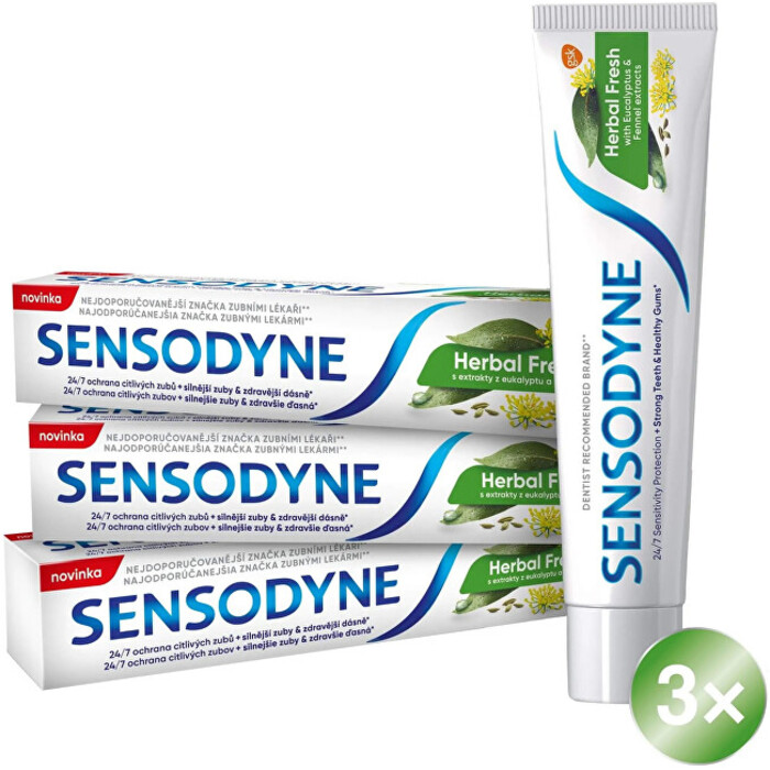 Sensodyne Herbal Fresh Trio Toothpaste - Zubní pasta s eukalyptem 75 ml