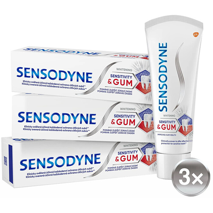 Sensodyne Sensitivity & Gum Whitening Trio Toothpaste- Zubní pasta 75 ml