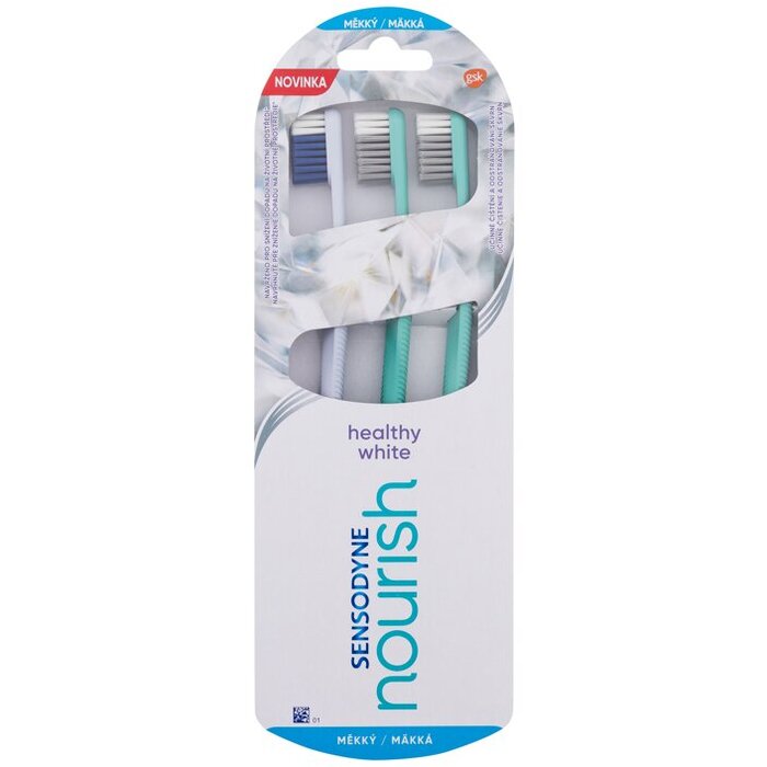 Sensodyne Nourish Healthy White Soft Trio Toothbrush - Bělicí zubní kartáček pro citlivé zuby 1 ml