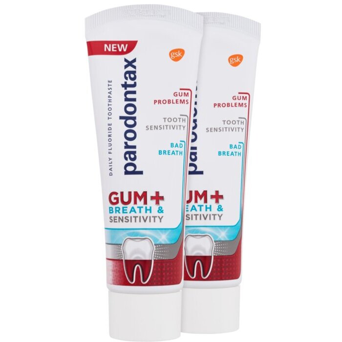 Parodontax Gum+ Breath & Sensitivity Duo Toothpaste - Zubní pasta proti problémům s dásněmi, zápachu z úst a citlivosti zubů 1 ml