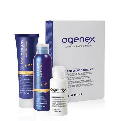 Inebrya Ogenex Pro-Blonde Intro Kit - Sada ošetření při odbarvování 70 ml