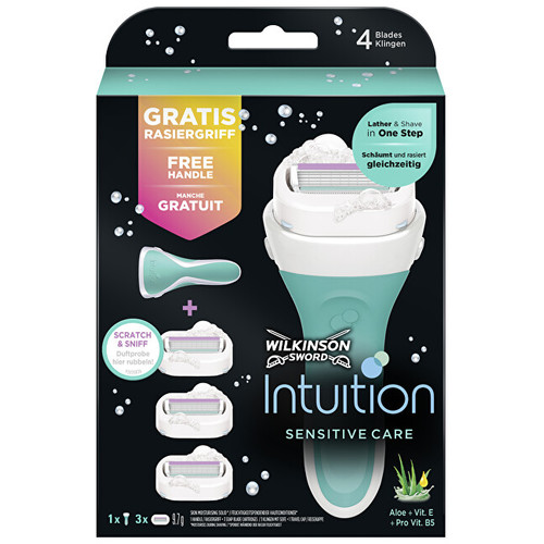 Wilkinson Sword Intuition Sensitive ( rukojeť + 3 různé hlavice ) - Holicí strojek pro ženy