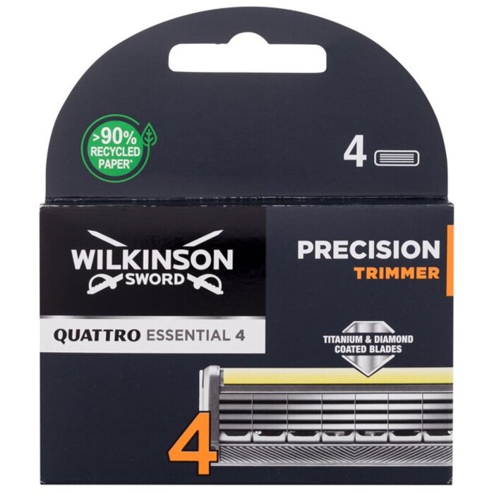 Wilkinson Sword Quattro Essential 4 Precision Trimmer ( 4 ks ) - Náhradní břit pro muže 4 ks