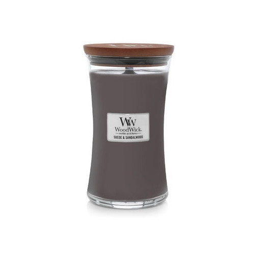 WoodWick Suede & Sandalwood Váza ( kůže a santalové dřevo ) - Vonná svíčka 275 g