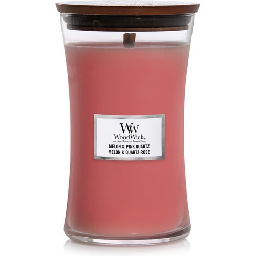 WoodWick Melon & Pink Quartz Váza ( meloun a růžový krystal ) - Vonná svíčka 85 g