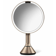 Dual Light 20 cm Rose Gold Mirror ( nerez ocel ) - Dobíjecí zrcátko s dotykovým ovládáním intenzity osvětlení