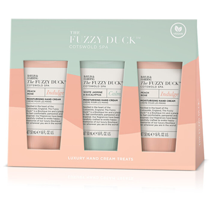 The Fuzzy Duck Luxury Hand Cream Treats ( Jazmín & Eukalyptus a Broskyňa & Ruža ) - Darčeková sada
