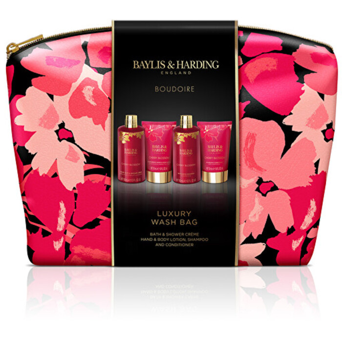 Baylis & Harding Cherry Blossom Luxury Wash Bag ( Třešňový květ ) - Dárková sada péče o tělo a vlasy