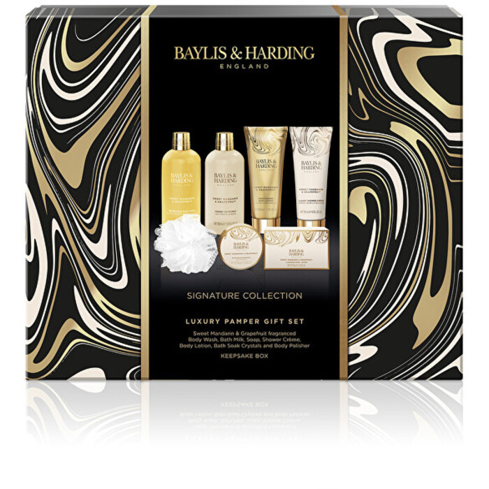 Baylis & Harding Signature Collection Luxury Pamper Gift Set ( Mandarinka & Grapefruit ) - Dárková sada s mycí houbou