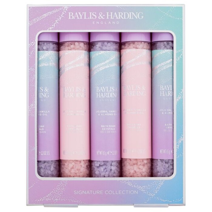 Jojoba, Vanilla & Almond Oil Bath Soak Crystals Signature Collection - Dárková sada sůl do koupele