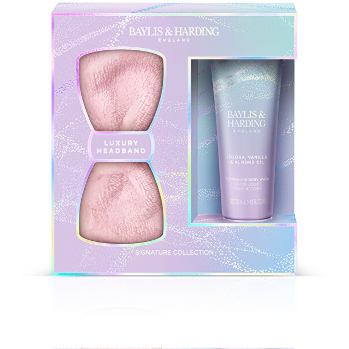 Body Set ( Jojoba, vanilka & mandlový olej ) - Dárková sada s čelenkou
