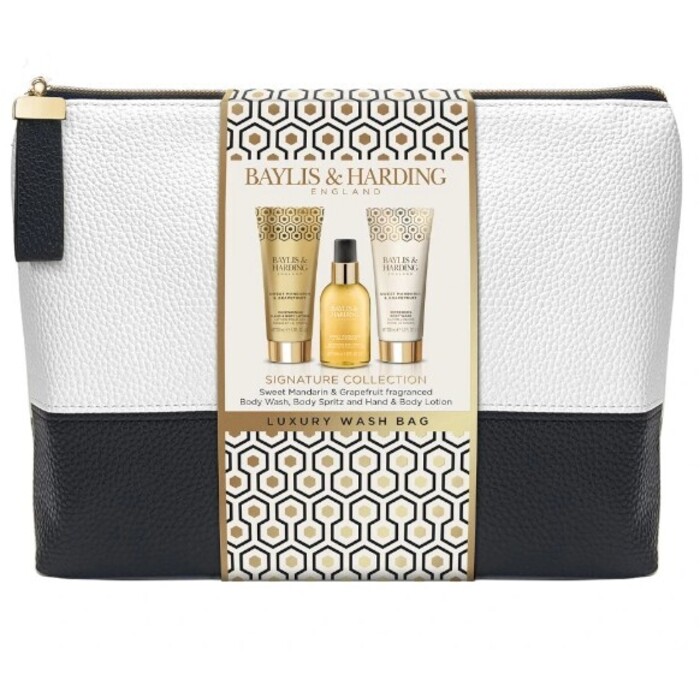 Luxury Wash Bag ( Mandarinka & Grapefruit ) Set - Darčeková sada telovej starostlivosti v kozmetickej taške 
