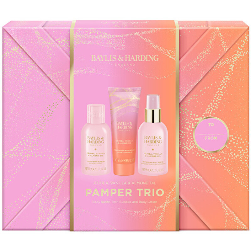 Pamper Trio Body Gift Set ( Jojoba, Vanilka & Mandľový olej ) - Sada starostlivosti o telo
