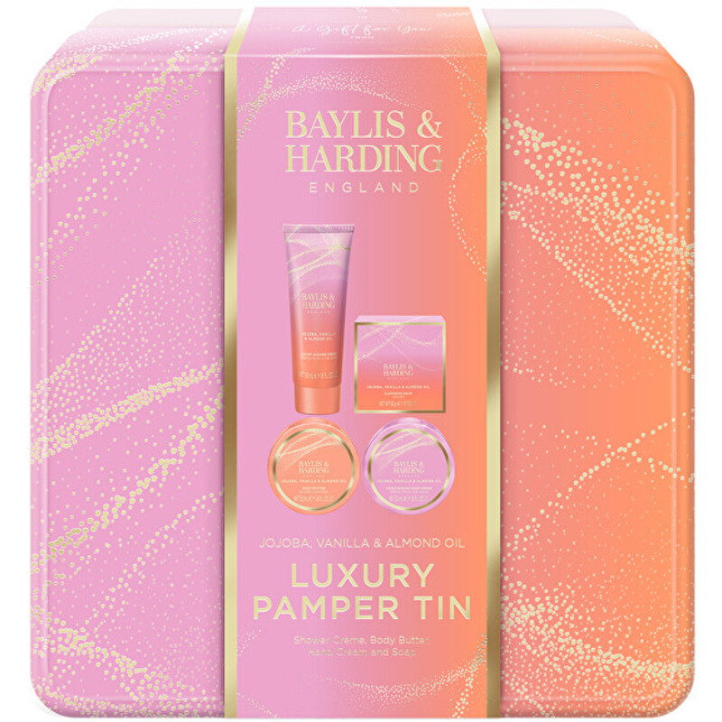 Luxury Pamper Tin ( Jojoba, Vanilka & Mandľový olej ) - Darčeková sada starostlivosti o telo
