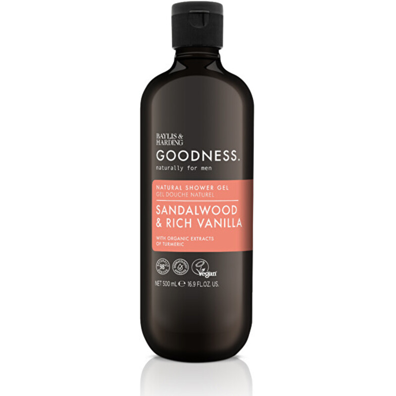 Goodness Mens Shower Gel ( Santalové dřevo & Vanilka ) - Pánský sprchový gel