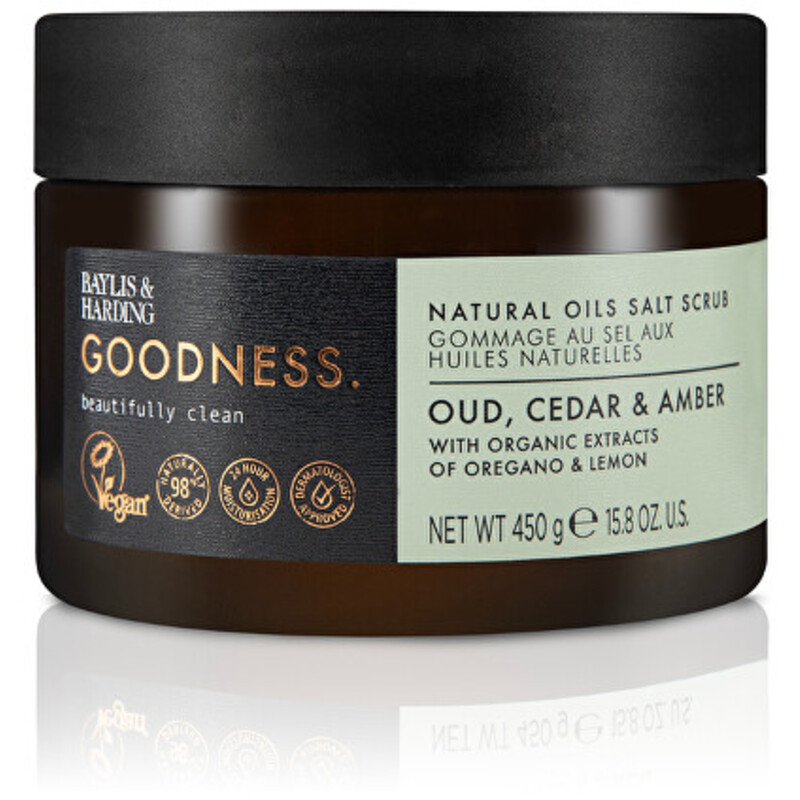 Natural Oils Salt Scrub ( Oud, Cedrové dřevo & Ambra ) - Tělový peeling