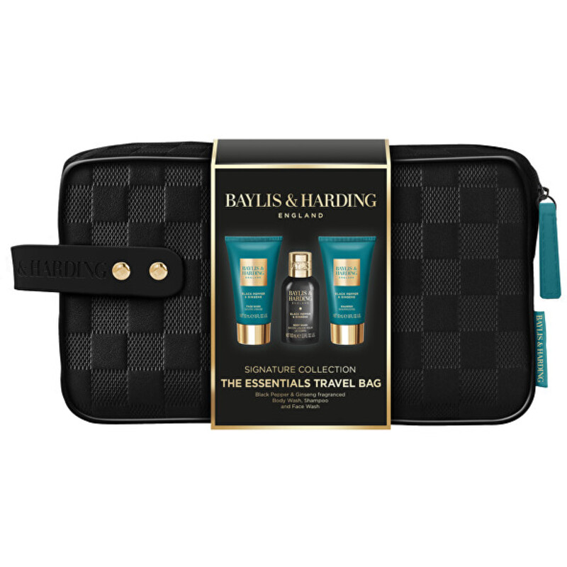 Men Shower Set with Bag ( Black Pepper & Ginseng ) - Dárková sada péče o tělo v taštičce ( 3 ks )