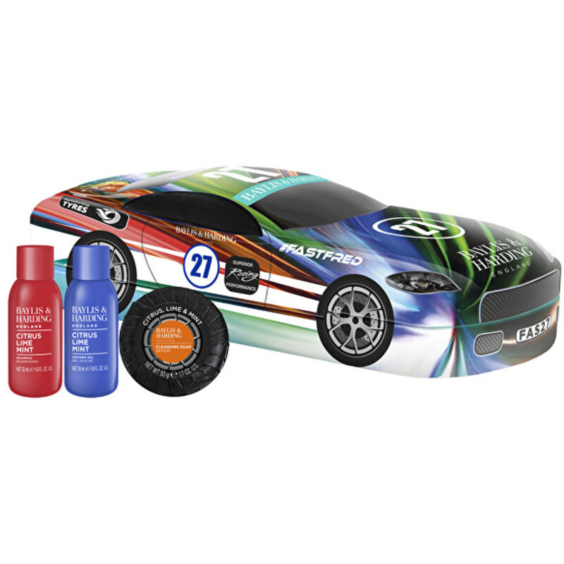 Men Car Tin Set ( Citrus, Lime & Mint ) - Dárková sada v plechovce ve tvaru auta ( 3 ks )