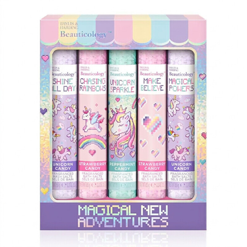 Unicorn Bath Salts Gift Set - Dárková sada solí do koupele ( 5 ks )
